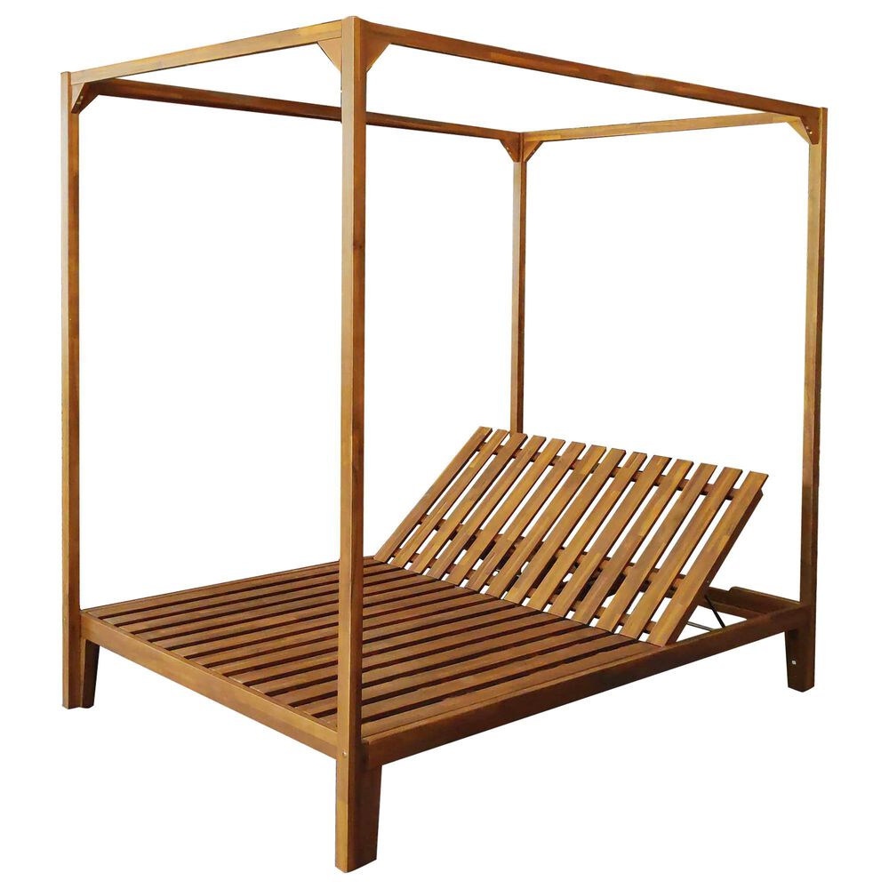 Hearth and Haven Kenzie Outdoor Daybed in Teak, , large