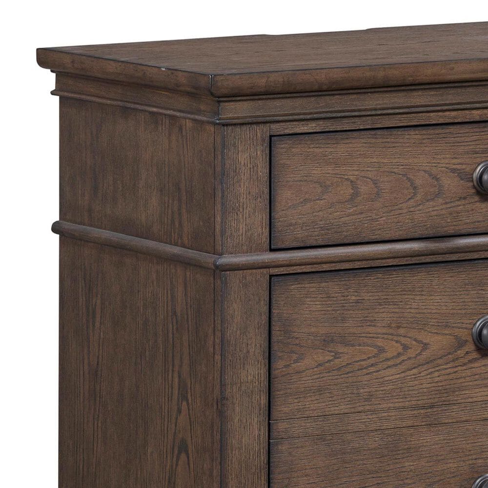 Riva Ridge Oxford Queen Sleigh Storage Bed with Two Nightstands in Cocoa with USB Ports, , large