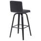 Armen Living Vienna Swivel Bar Height Stool with Black Upholstery in Black Brushed, , large