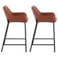 LumiSource Daniella 24" Counter Stool with Camel Upholstery in Black (Set of 2), , large