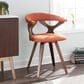 LumiSource Gardenia Swivel Arm Chair with Orange Upholstered in Walnut, , large