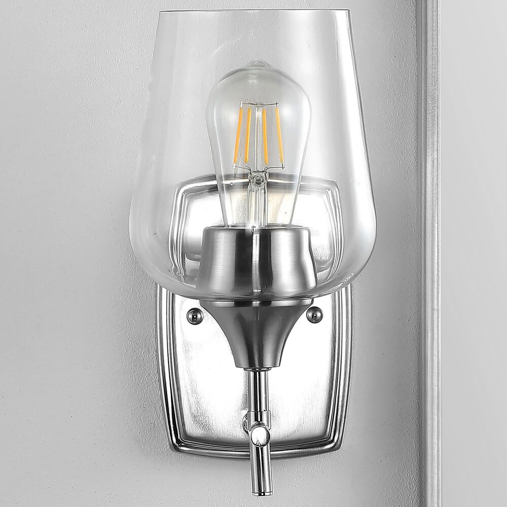 Safavieh Valda Wall Sconce in Nickel/Clear, , large