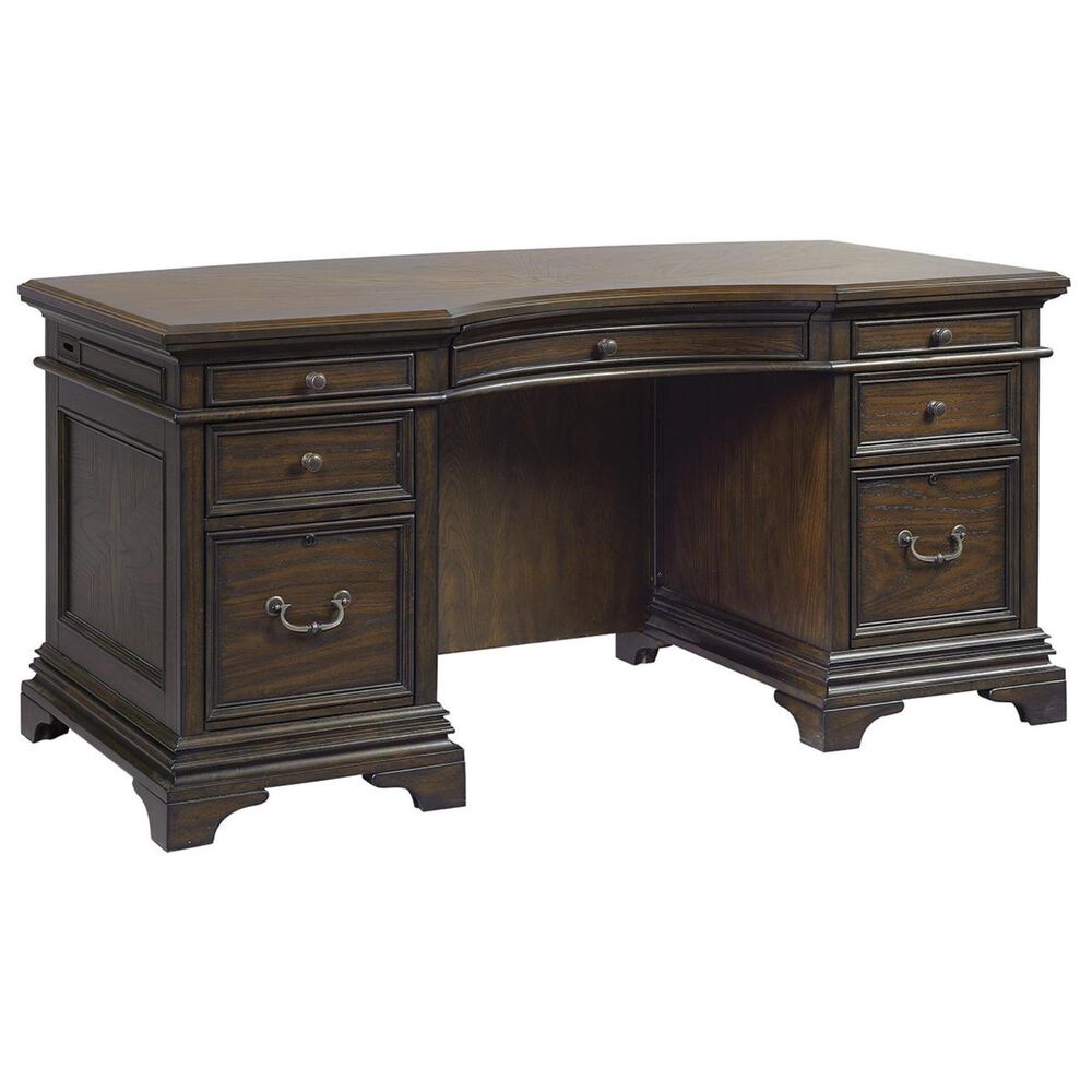 Riva Ridge Essex 66" Curved Executive Desk in Molasses Brown, , large