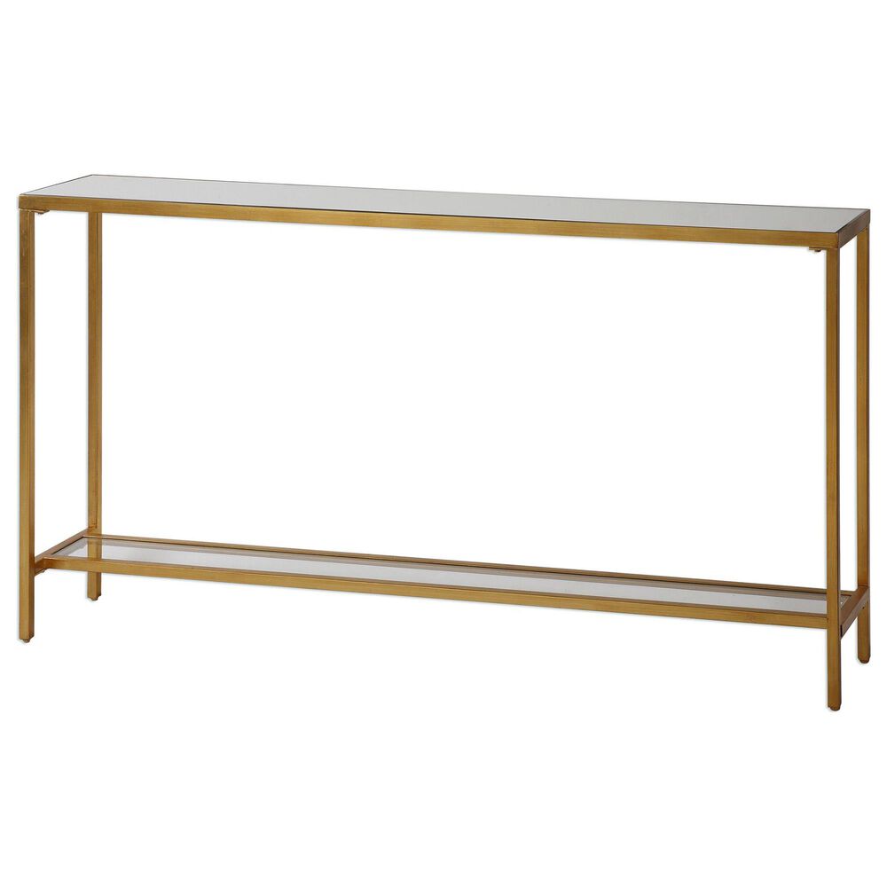 Uttermost Hayley Console Table in Antiqued Gold Leaf, , large
