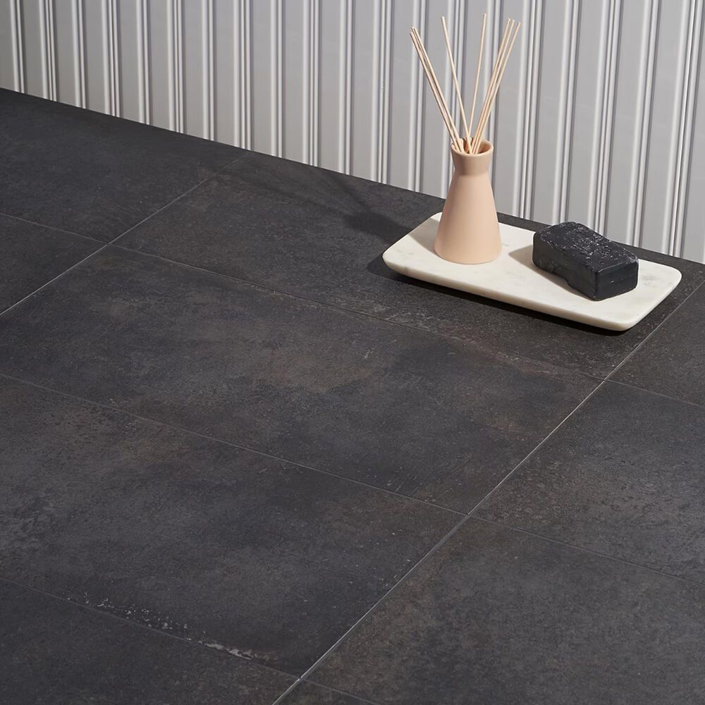 Soho Studio Brooklyn Black 12" x 24" Matte Porcelain Tile, , large