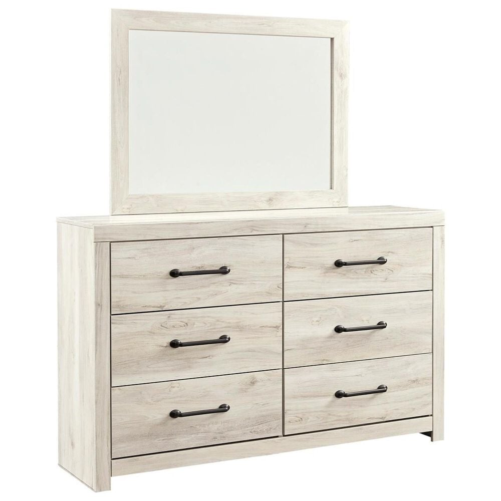 Ashley Cambeck 4 Piece Queen Panel Bedroom Set in Whitewash with Lighting, , large