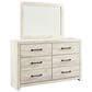 Ashley Cambeck 4 Piece Queen Panel Bedroom Set in Whitewash with Lighting, , large
