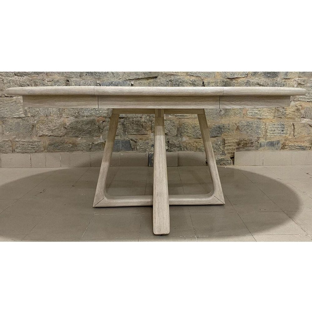 Riverside Furniture Carmella Round Dining Table in Pebble Oak - Table Only, , large