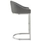 Blue River Katherine 26" Counter Stool with Gray Cushion in Brushed Stainless Steel, , large