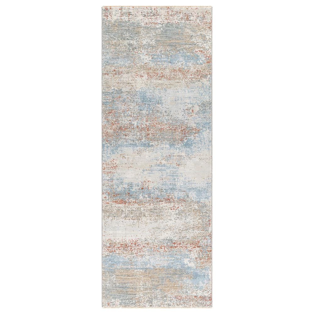 Surya Brunswick 2"7" x 10" Blue, Taupe, Cream, Tan, Seafoam and Gray Runner, , large