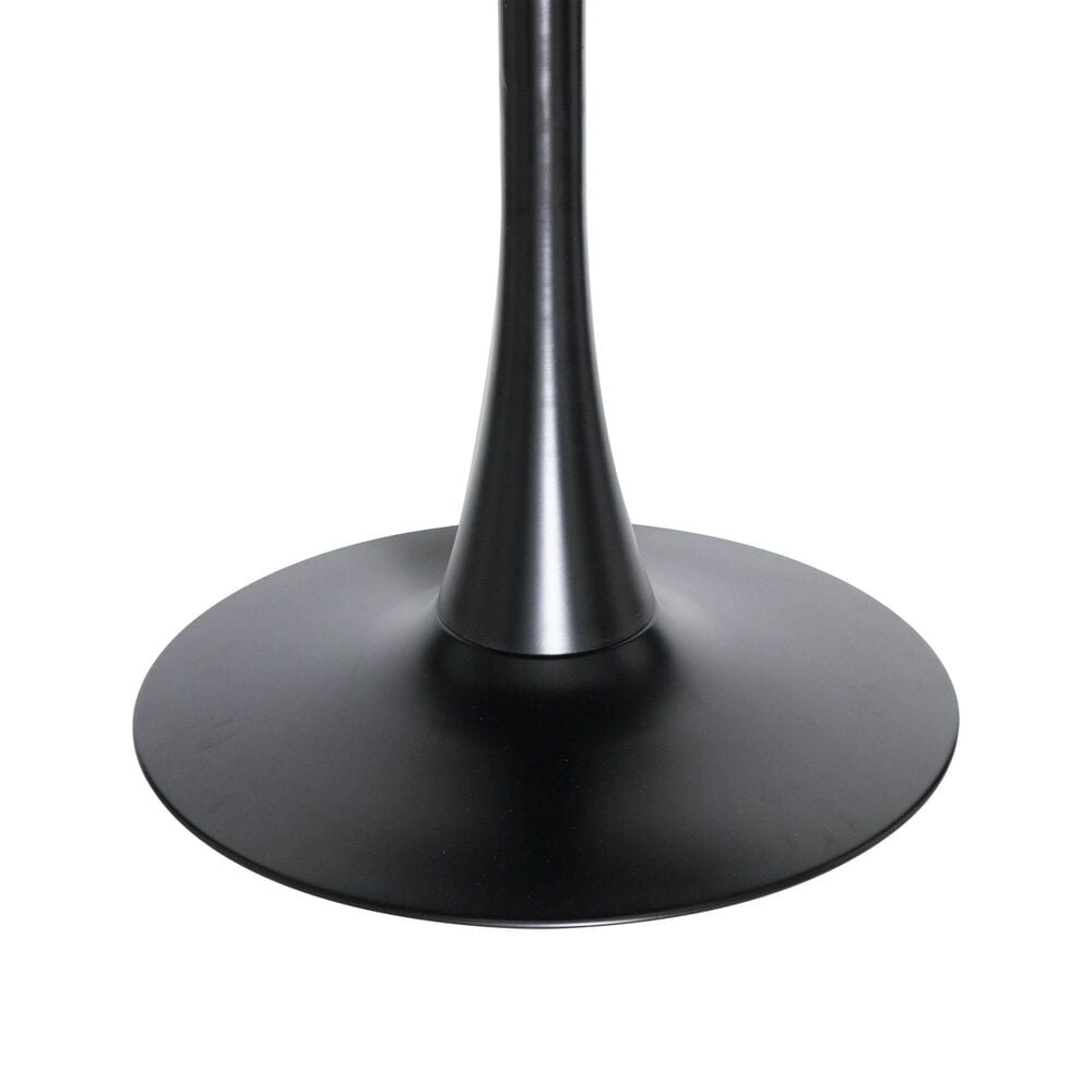 Leisuremod Bristol 27&quot; Round Dining Table with MDF Top in Black and White - Table Only, , large