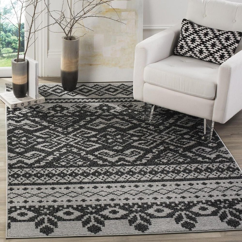Safavieh Adirondack ADR107A-5 5"1" x 7"6" Silver/Black Area Rug, , large
