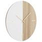 Maple and Jade Decorative Wall Clock with Marble Side in Oiled Brown and White, , large