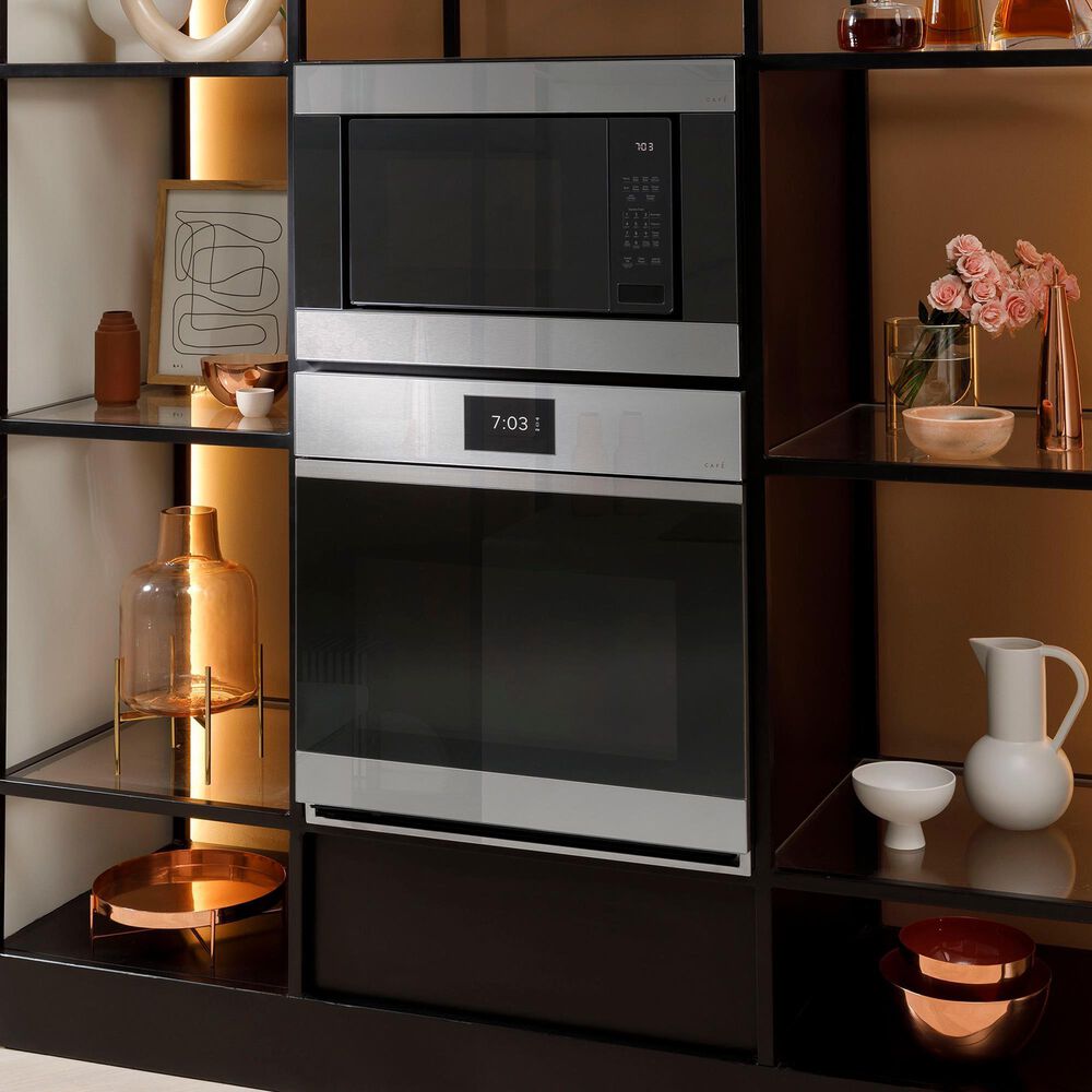 Cafe 30&quot; Smart Built-In Convection Double Wall Oven in Glass Stainless Steel, , large
