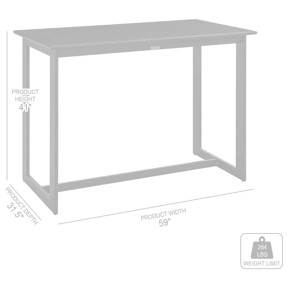 Blue River Cayman Outdoor Bar Height Dining Table in Black - Table Only, , large