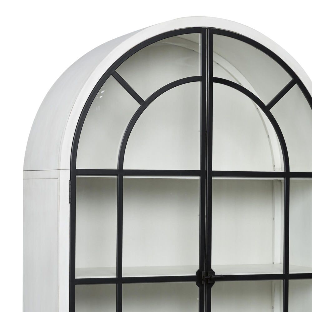 Ashley Greddinton Display Cabinet in Antiqued White and Black, , large
