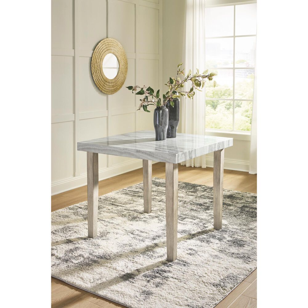 Ashley Larawyn Counter Height Table in Bisque, White and Gray - Table Only, , large