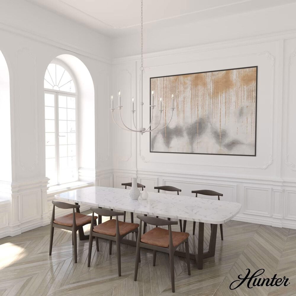 Hunter Southcrest 6-Light Chandelier in Distressed White, , large