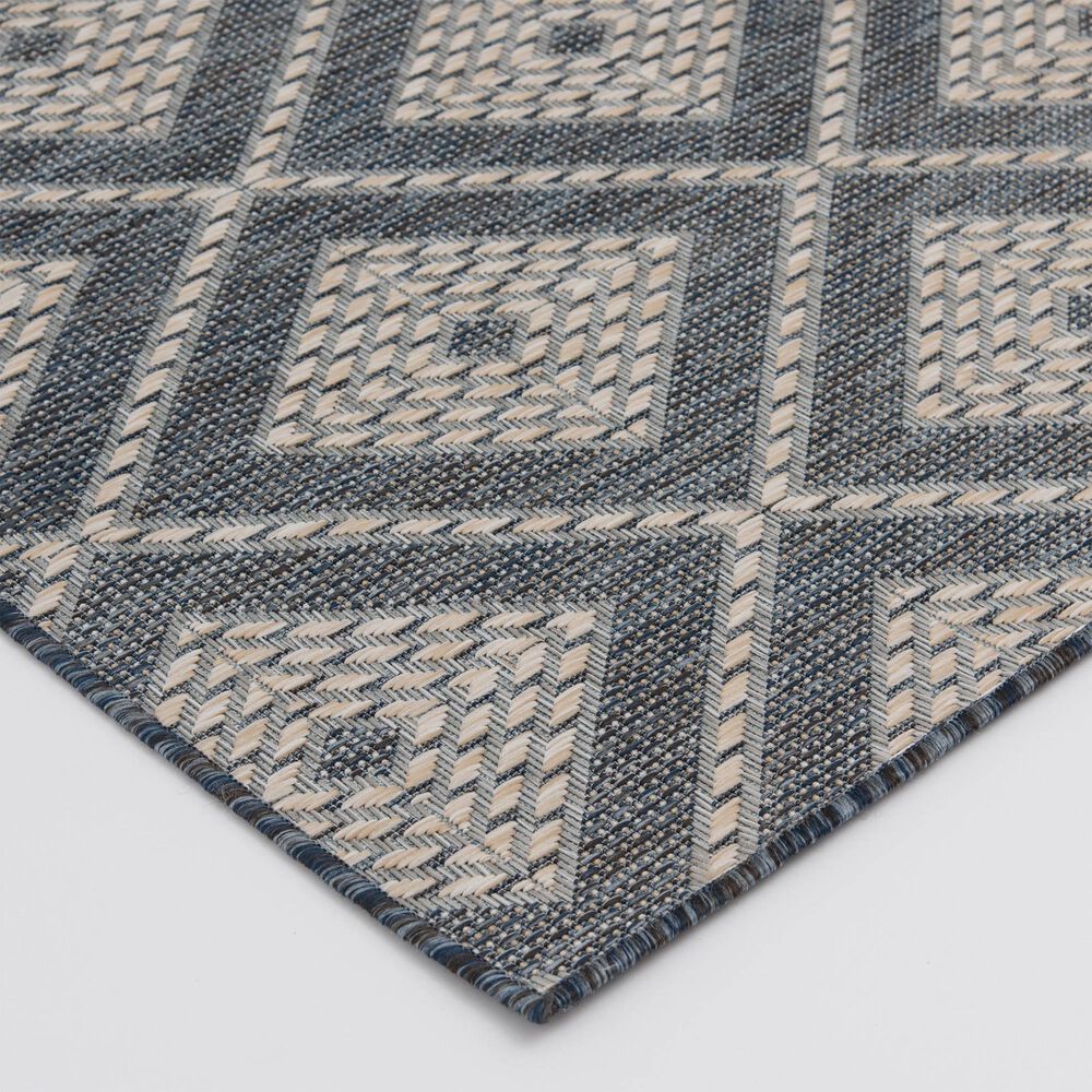 Central Oriental Melbourne Davion 5&#39; x 7&#39; Lagoon and Vanilla Area Rug, , large