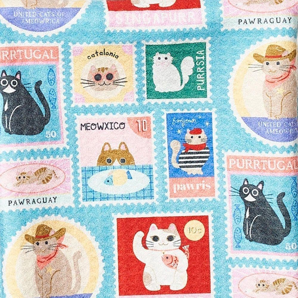 Once Again Home Cat Mail Anywhere Reversible Towel in Aqua, , large
