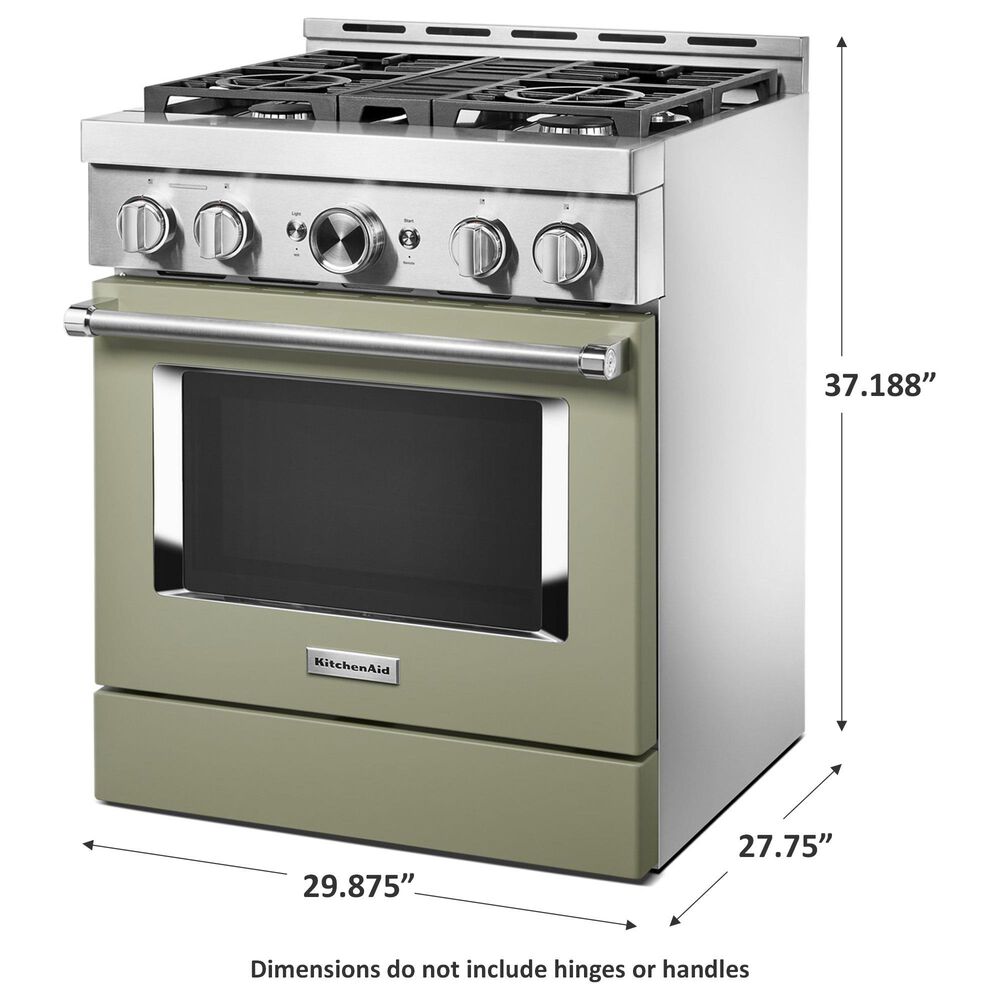 KitchenAid 4.1 Cu. Ft. Freestanding Gas Range with True Convection in Avocado Cream, , large