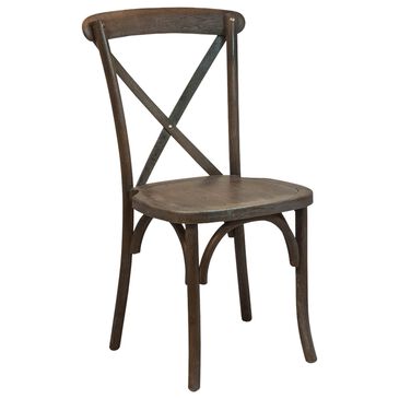 Flash Furniture Advantage X-Back Dining Side Chair in Dark Driftwood, , large
