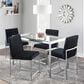 LumiSource Fuji Side Chair with Black Velvet Cushion in Brushed Stainless Steel (Set of 2), , large