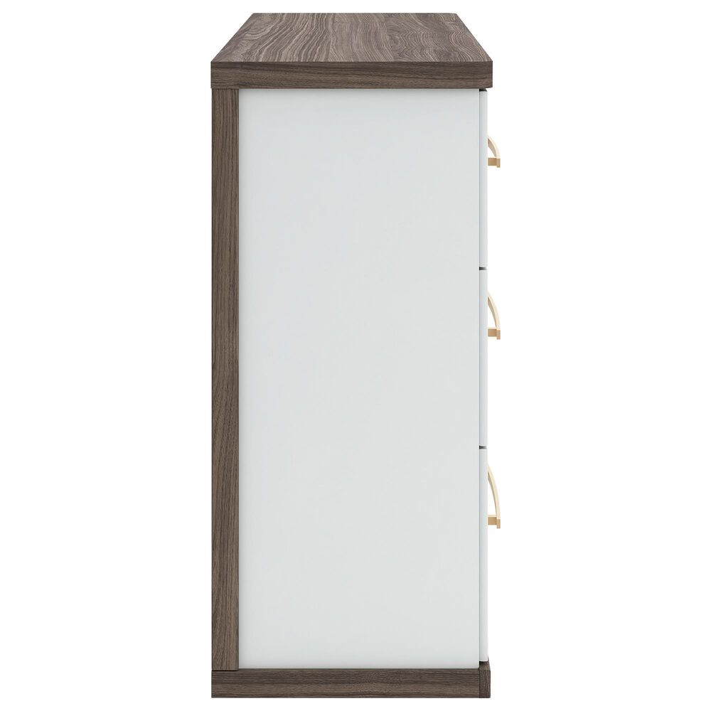 Ashley Kendanport King Bed with Dresser and Nightstand in Brown and White, , large