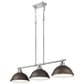 Golden Lighting Duncan 3-Light Pendant with Rubbed Bronze Shade in Chrome, , large