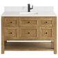 James Martin Vanities Breckenridge 48" Single Bathroom Vanity in Light Natural Oak with Single Hole 3 cm White Zeus Quartz Top and Rectangular Sink, , large