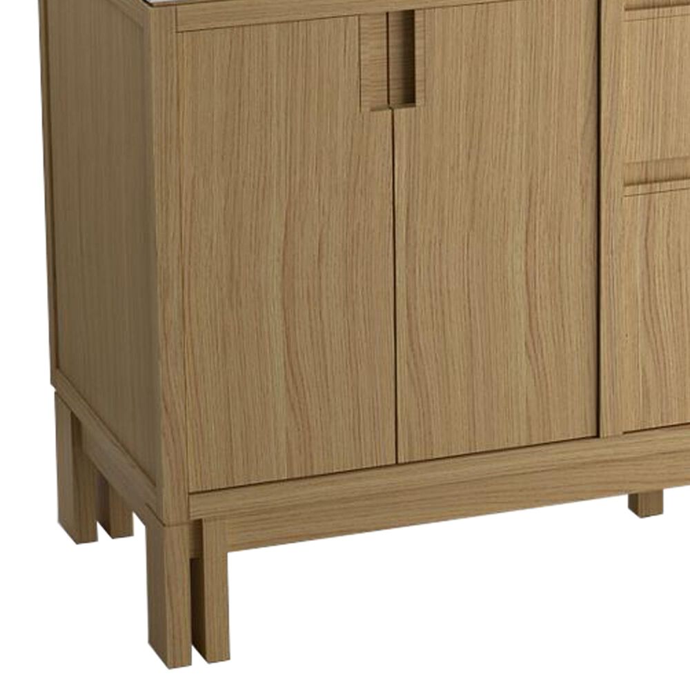 Kohler Solive 60" Double Bathroom Vanity in Light Oak with 2 cm White Quartz Top and Rectangular Sinks, , large