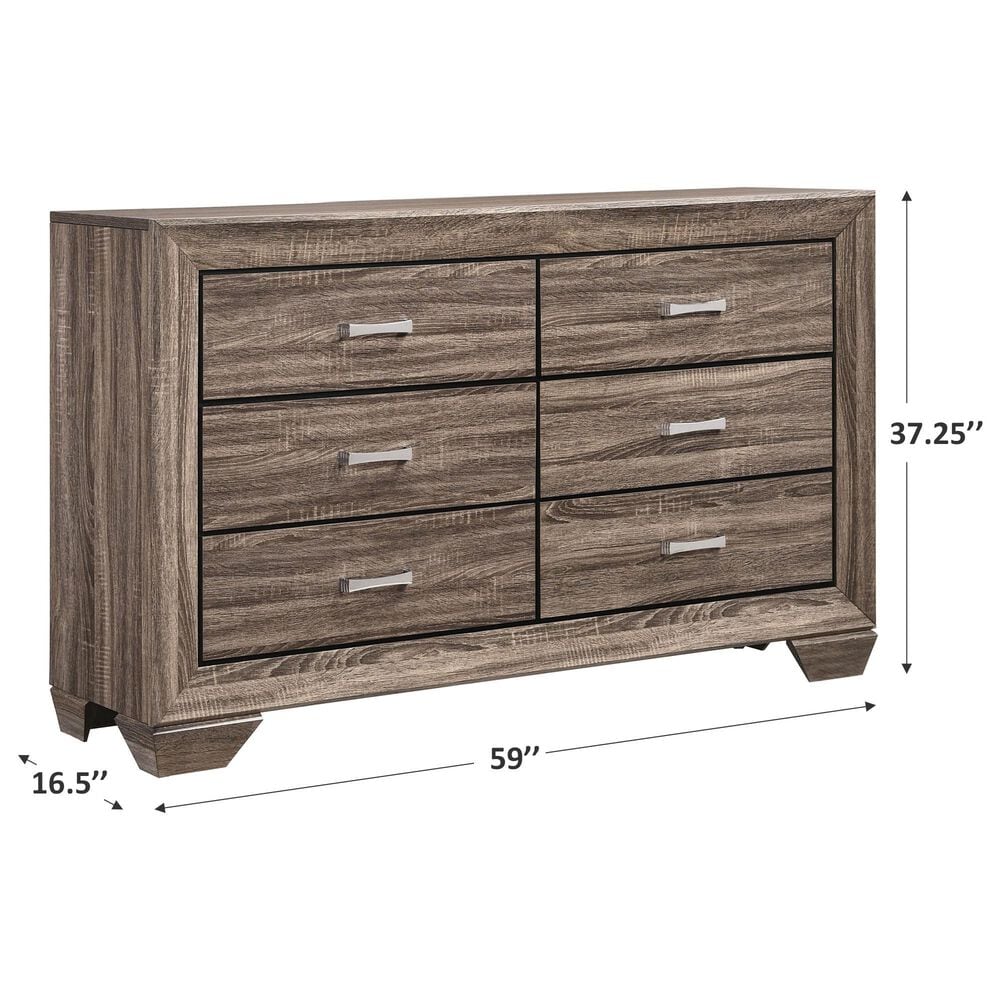 Pacific Landing Kauffman Dresser with 6 Drawers and Tapered Feet, , large
