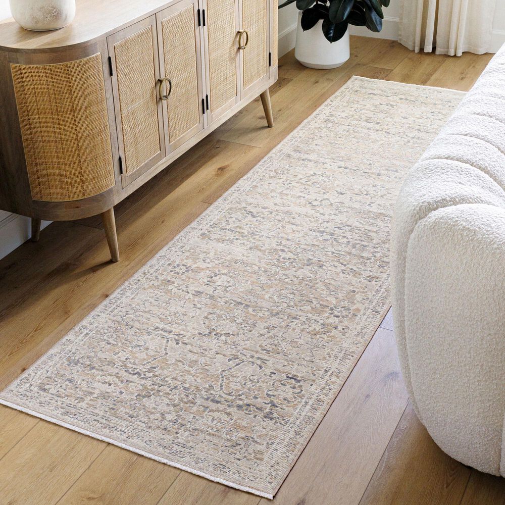 Surya Once Upon a Time Light Gray, Gray, Ivory, Tan and Light Brown 2"11" x 9"10" Runner, , large