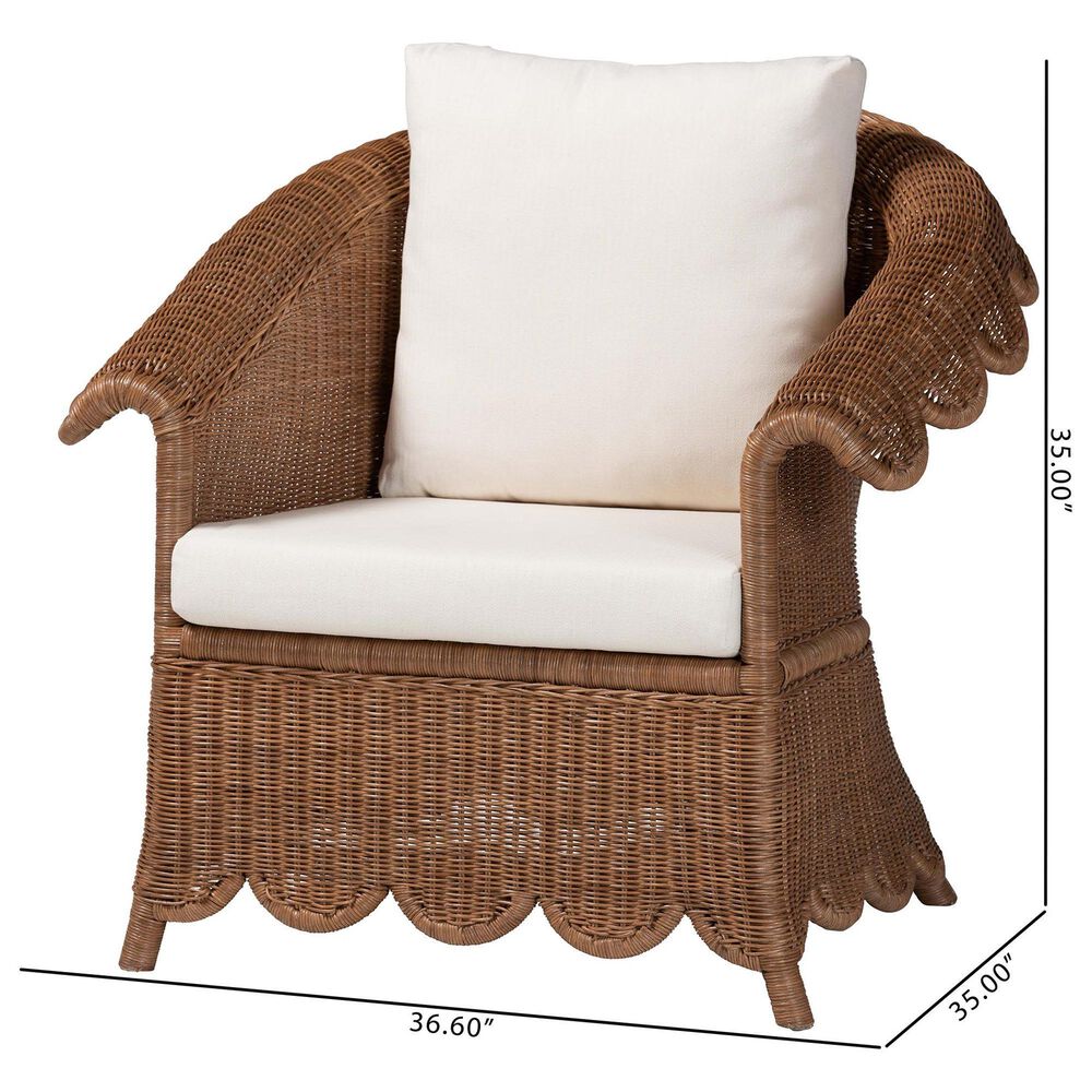 Baxton Studio Detta Arm Chair with Rolled Arms in Neutral, , large