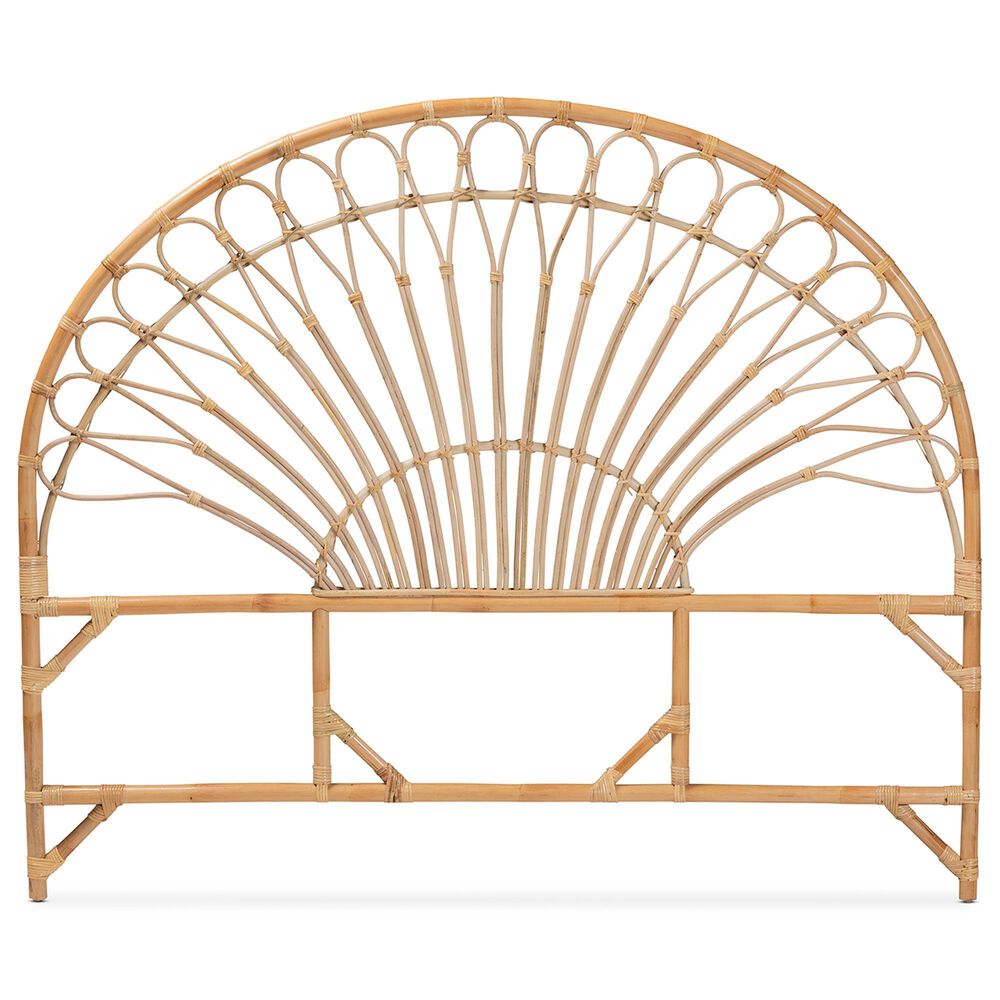 Baxton Studio Devereaux King Headboard in Natural Brown, , large