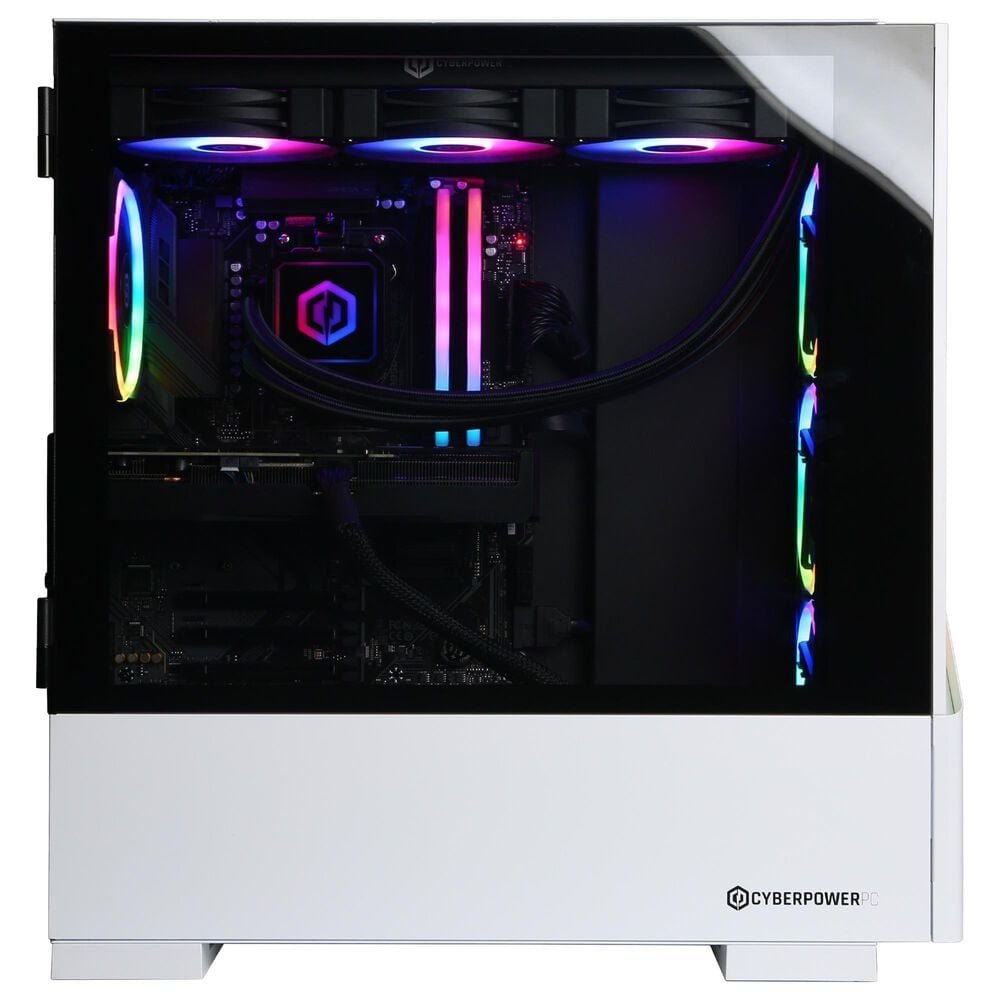 CyberPowerPC Gamer Supreme Gaming Desktop | AMD Ryzen 7 9800X3D - 32GB RAM - NVIDIA GeForce RTX 5070 Graphics - 1TB SSD in White, , large