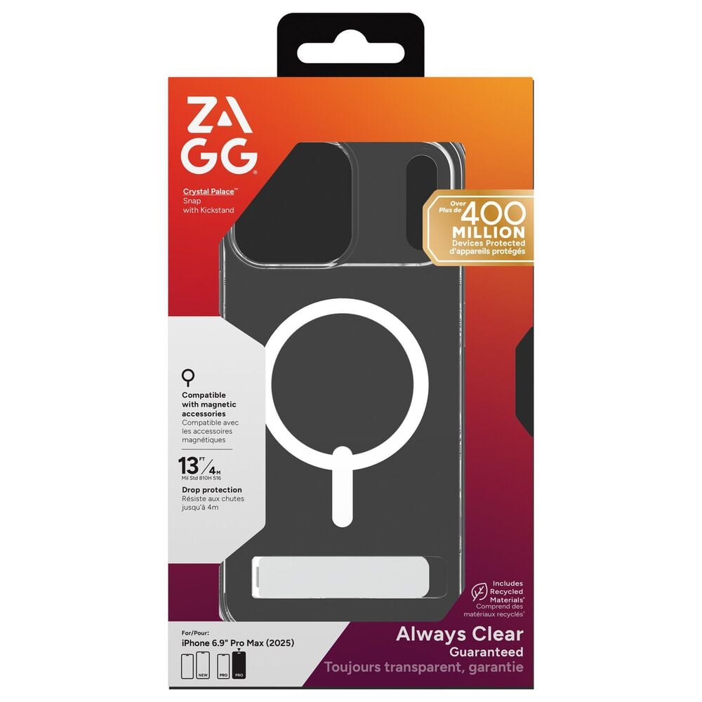 Zagg Crystal Palace Snap Case with Kickstand for Apple iPhone 17 Pro Max in Clear, , large