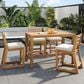 HOMLUX 5-Piece Patio Bar Set with 52" Rectangular Light Teak Table in Beige, , large