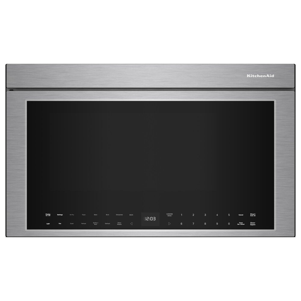 KitchenAid 2-Piece Kitchen Package with 30" Smart Freestanding Gas Range and 30" Over-the-Range Microwave Oven in PrintShield Stainless Steel, , large