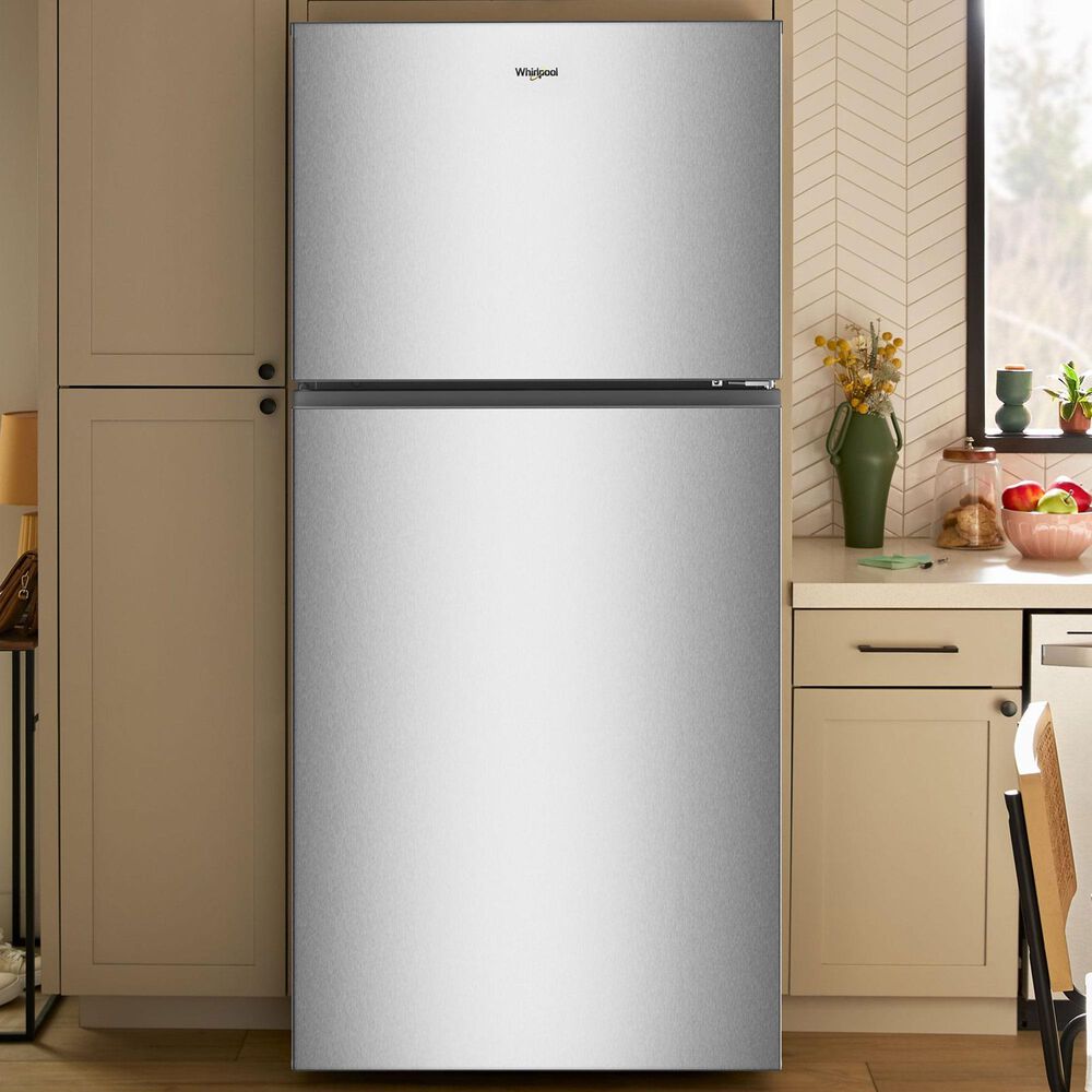 Whirlpool 19 Cu. Ft. Top Freezer Refrigerator in Fingerprint-Resistant Stainless Steel, , large