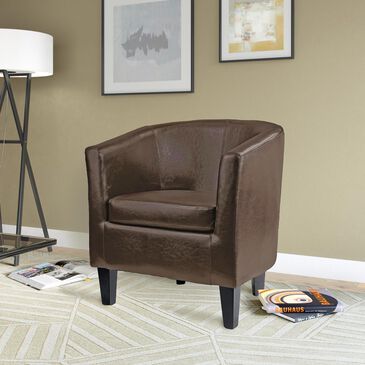 CorLiving Antonio Tub Chair in Dark Brown, , large