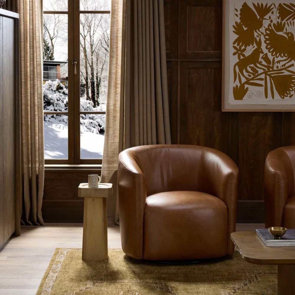 Four Hands Salena Swivel Chair in Sonoma Chestnut, , large