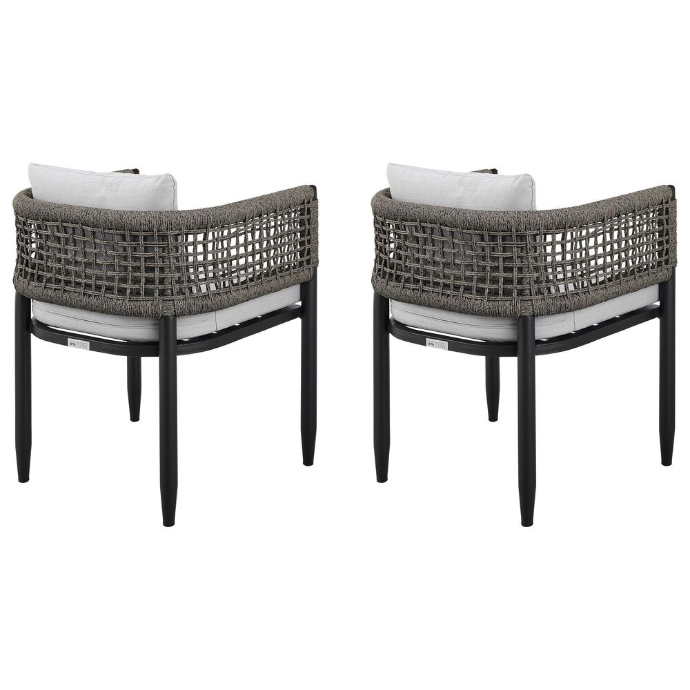 Blue River Alegria Outdoor Dining Chair with Light Grey Cushion in Black (Set of 2), , large