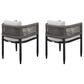 Blue River Alegria Outdoor Dining Chair with Light Grey Cushion in Black (Set of 2), , large