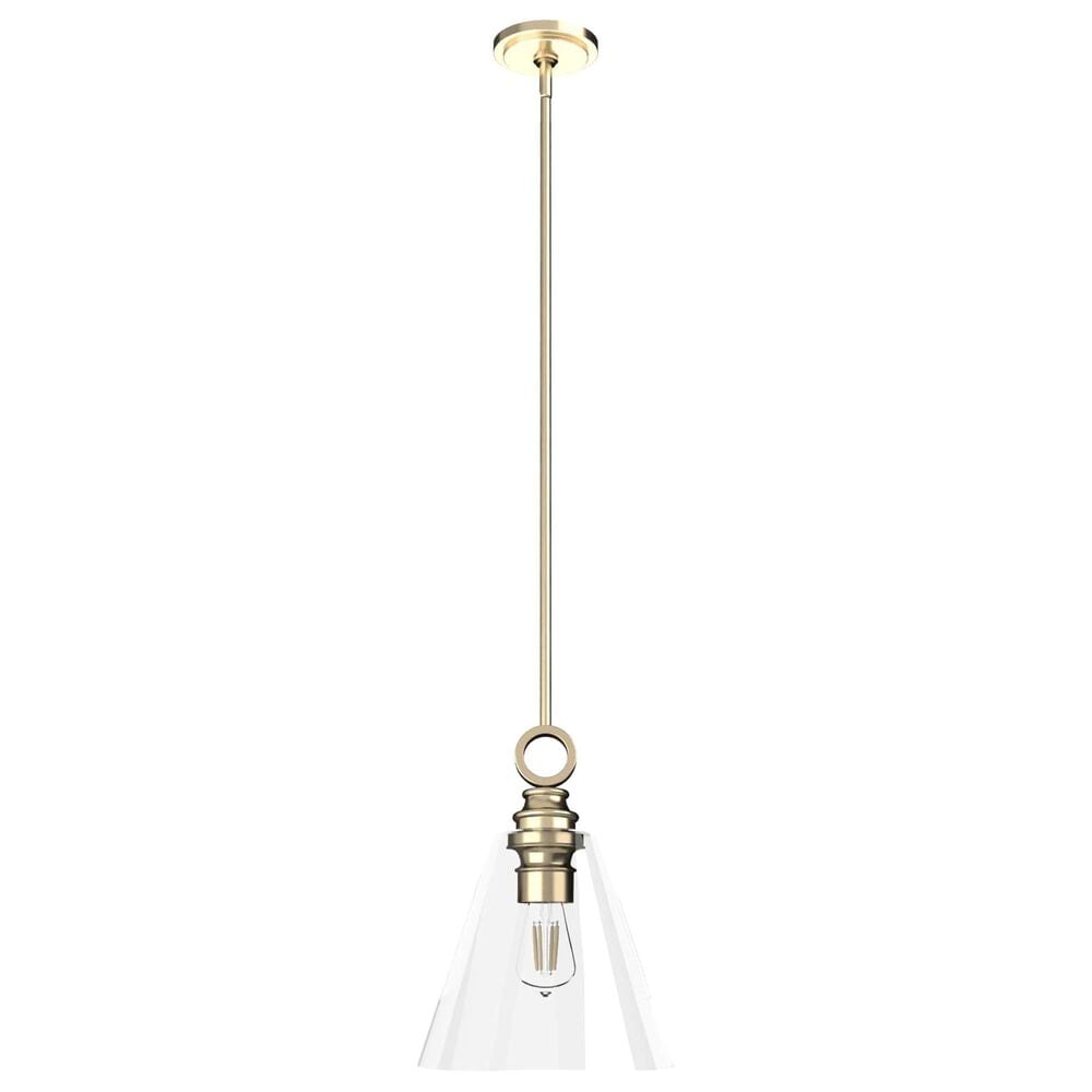 Hunter Klein 12" 1-Light Pendant with Clear Shade in Alturas Gold, , large