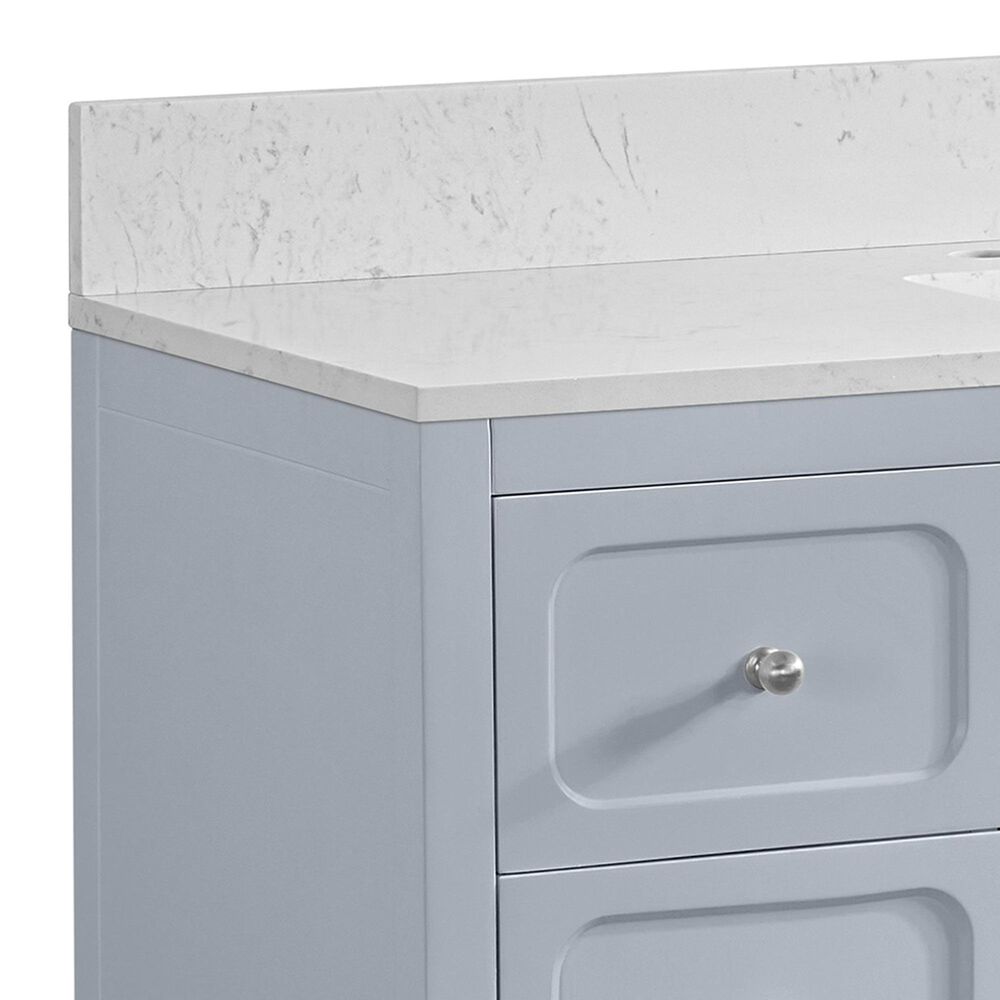 37B Ravello 48" Single Bathroom Vanity Cabinet in Soft Blue with Marble Top and Backsplash, , large
