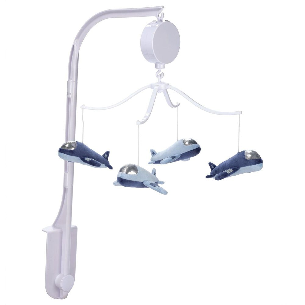 Lambs and Ivy Little Aviator Musical Baby Crib Mobile Soother Toy in Blue, , large