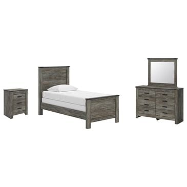 Ashley Frandern 4-Piece Twin Panel Bedroom Set in Rustic Warm Gray, , large