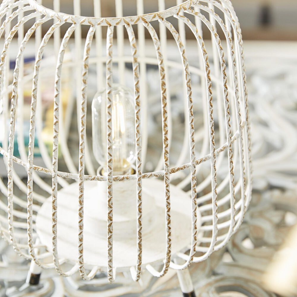 Maple and Jade 12&quot; Modern Farmhouse Metal Lantern in White, , large