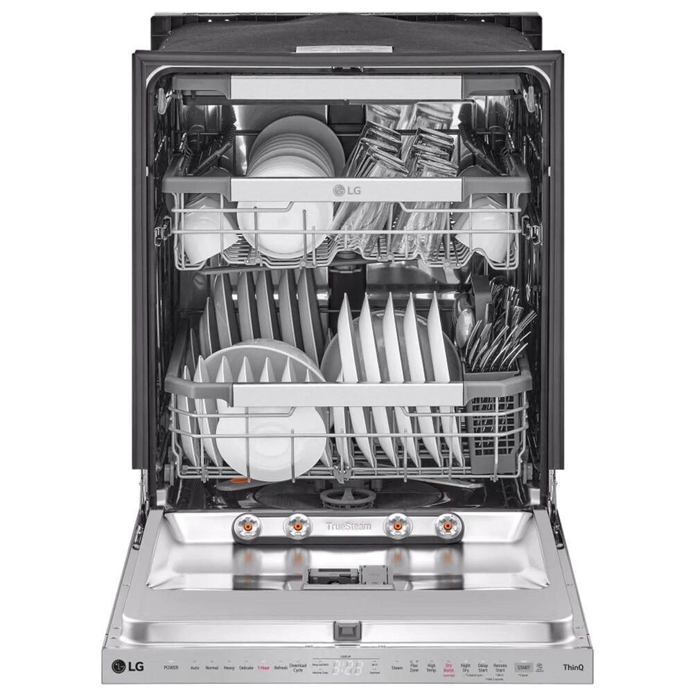 LG Top Control Smart Dishwasher with TrueSteam and Dynamic Heat Dry in Stainless Steel, , large